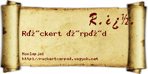 Rückert Árpád névjegykártya