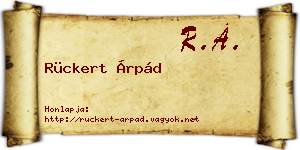Rückert Árpád névjegykártya