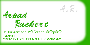 arpad ruckert business card